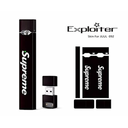 Juul Wraps Juul Wraps 7219903 Skin Sticker Decal Wrap Protective Vinyl Supreme; Black 7219903